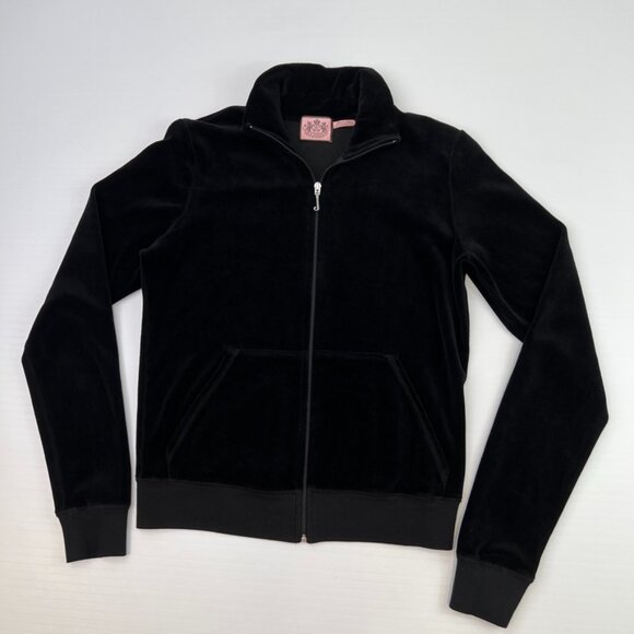 Vintage Juicy Couture Jacket Women Large Velour Zip Y2K Track USA Party Core No